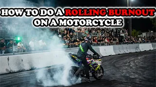 How to do a Rolling Burnout on a motorcycle *SUPER EASY* with Pro Stunt Rider Jay Cruz.