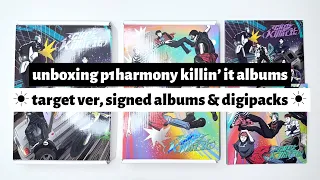 ☼ unboxing p1harmony killin’ it albums ☀︎ target versions, signed albums, & digipacks ☼