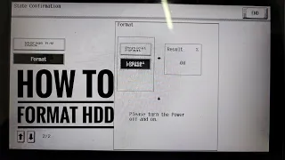 HOW TO FORMAT HDD ( HARD DISK ) ON KONICA MINOLTA #konicaminolta #errorcodes #infotech #servicemode