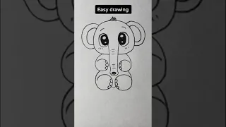 Draw a simple elephant with a baby! Нарисуйте простого слоника с ребенком, это будет весело!