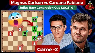 🔴Magnus Carlsen vs Caruana Fabiano | Julius Baer Genaration Cup 2023 | Game -2