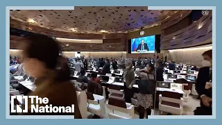 Hundreds of diplomats walk out on Russia UN speech