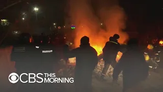 Coronavirus evacuees are protested in Ukraine