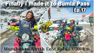 Mumbai to Bumla pass 15200ft || Chinese army mil gai || RiderGirl Vishakha🇮🇳