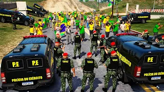 MANIFESTAÇÃO EM FRENTE A BASE MILITAR EXÉRCITO BRASILEIRO NAS RUAS NO GTA 5