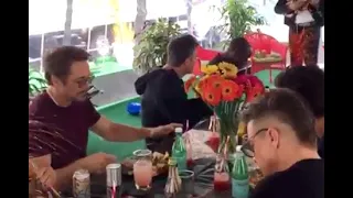 Robert Downey Jr lunch with the cast of Avengers End Game