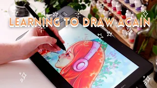 LEARNING TO DRAW AGAIN [relaxing] | Studio Ghibli Portrait + Gaomon Drawing tablet PD1161 review