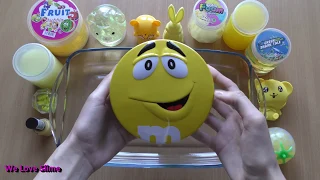 MIXING YELLOW SLIME | MIXING RANDOM THINGS INTO SLIME |RELAXING SATISFYING SLIME VIDEO SLIMESMOOTHIE