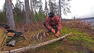 В ЛЕС НА 10 ДНЕЙ.ОХОТА И РЫБАЛКА.Рыбачим на соседнем озере.Ночёвка в старой охотничьей избе(2 серия)