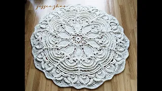 crochet home rug#75/crochet mandala/Mandala häkeln/horgolt mandala/Datura de ganchillo/โครเชต์