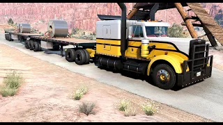 BeamNG Drive - Flatbed Road Train Transporting Steel Coils Till the Clutch Fails