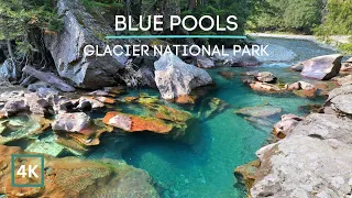 Zen Waters: Stunning Blue Pools of Glacier National Park 4k UHD - River Sounds for Sleeping