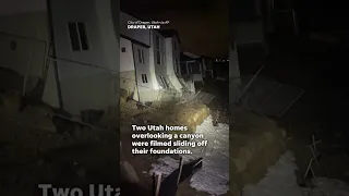 Utah homes slide off foundations, fall into canyon #Shorts