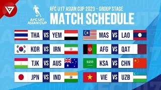 Match Schedule: AFC U17 Asian Cup 2023 - Group Stage