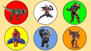 Spin Wheel King Of Monster ; Trex, Kong, Spiderman, Thanos, Grimlock, Deathstroke