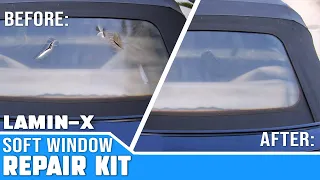 How to repair a torn window or top on a convertible car, greenhouse or special event tent