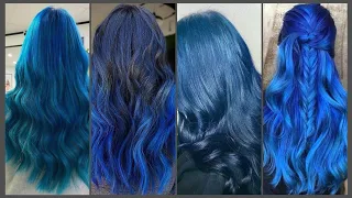 smooth Caribbean blue with peek a boo hair color ideas - color de pelo azul