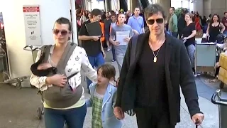 Milla Jovovich, Paul W.S. Anderson And Their Children Return Home From Rome