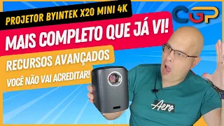 PROJETOR BYINTEK X20 MINI: PORTÁTIL COM RECURSOS AVANÇADOS. PERFEITO PARA ESPAÇOS PEQUENOS! Geek276