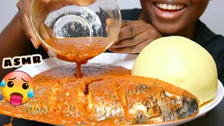 ASMR: 🔥 FUFU & SPICY TILAPIA FISH PEPPER SOUP MUKBANG 🥵 | MASSIVE SWALLOWING SOUNDS | African food