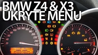 Ukryte menu zegarów BMW Z4 (E85 E86) X3 (E83) testowy tryb serwisowy zestawu wskaźników