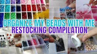 Satisfying Bead Restocking / Pouring ASMR compilation | Organize My Beads with Me! #beads #asmr