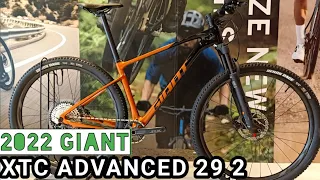 2022 GIANT XTC ADVANCED 29 2 BLACK AMBER GLOSSY