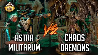 Chaos Daemons vs Astra Militarum I Battlereport | 1500pts I Warhammer 40000