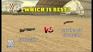 GTA SAN ANDREAS:SHOTGUN VS SAWN-OFF SHOTGUN,(WHICH IS BEST?)