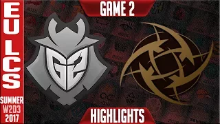 NIP vs G2 Highlights Game 2 | EU LCS Week 2 Day 3 Summer 2017 | Ninjas in Pyjamas vs G2 Esports G2