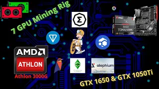 7 GPU Mixed Mining Rig With GTX1650 &  GTX1050Ti