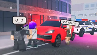 She Stole My Car In Front Of The Cops.. Ends Bad! (Roblox)