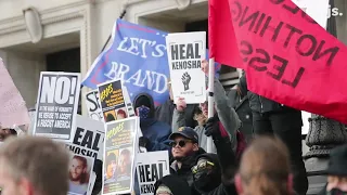 The scene outside the Kenosha court as the as the jury deliberates the Rittenhouse trial