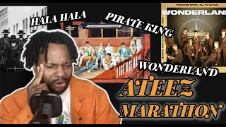 GOD LEVEL PERFORMERS | Ateez - Hala Hala, Pirate King, & Wonderland MVS (MARATHON REACTION)