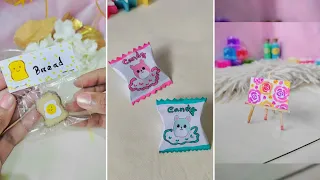 Easy miniature craft idea/paper craft/squishy bread/DIY