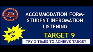 Accommodation form- student information very easy 7 October exam listening