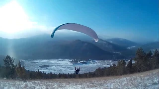 Зимние полеты на параплане. Winter paragliding