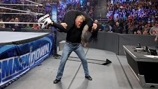 BROCK LESNAR ATTACKS ROMAN REIGNS WWE SMACKDOWN FULL SEGMENT