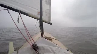 First time at sea in a canoe