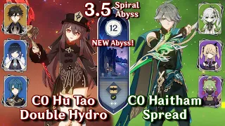 NEW SPIRAL ABYSS 3.5! C0 Hutao Double Hydro & C0 Alhaitham Spread | Floor 12 9 Star | Genshin Impact