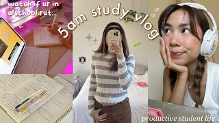 5AM STUDY VLOG ⏰ (studying for exams, realistic student days in my life & future teacher projects)