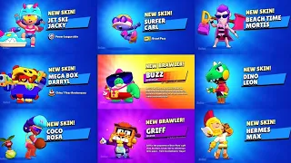 GRIFF + BUZZ & 30 ALL NEW SKINS UNLOCK ANIMATIONS BRAWL STARS#brawl