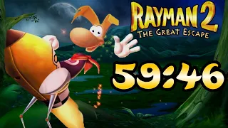 [WR] Rayman 2: The Great Escape Any% Speedrun in 59:46 (FIRST SUB 1H!!)