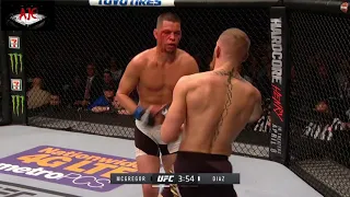 NATE DIAZ vs CONOR MCGREGOR 1 || HIGHLIGTHS HD UFC 196|| AJE