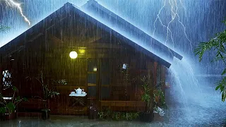 🎧Sleep Better  with Terrible Heavy Rain & Thunder on a Metal Roof | Rain Sounds for Sleeping