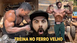 REAGINDO AO TREINO DO MECÂNICO MAIS MUSCULOSO DO MUNDO | SEM ACADEMIA