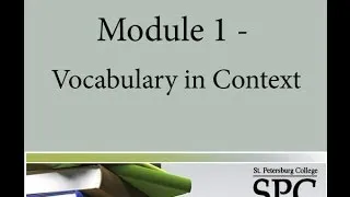 Module 1 - Vocabulary in Context