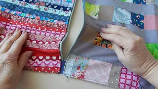 I sew from any scraps a beautiful patchwork pillow with a zipper