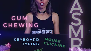 ASMR | Gum Chewing, Keyboard Typing & Mouse Clicking ASMR (No Talking)