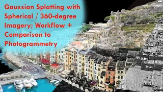 Gaussian Splatting and Photogrammetry with 360/spherical imagery